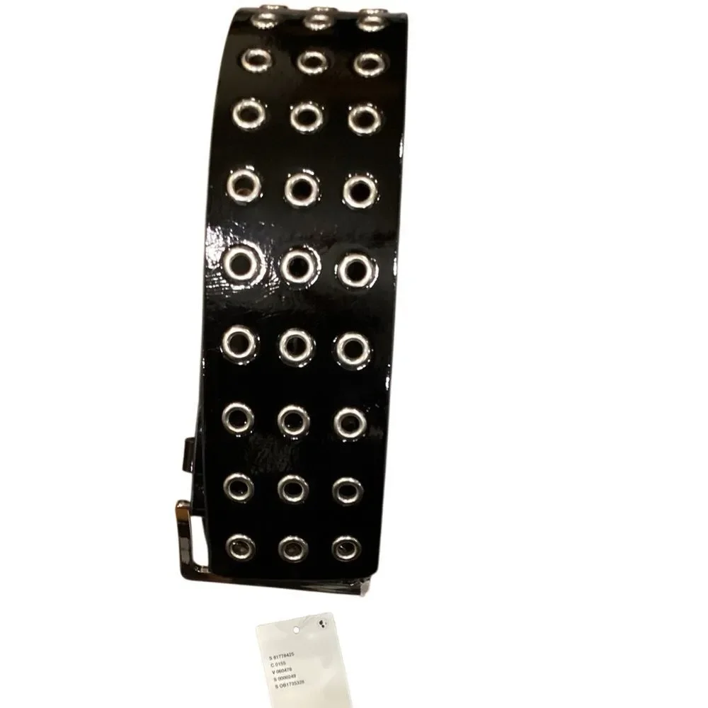 NWT UO Urban Outfitters Black Three ring GrommetTriple Eyelet Belt Size Medium